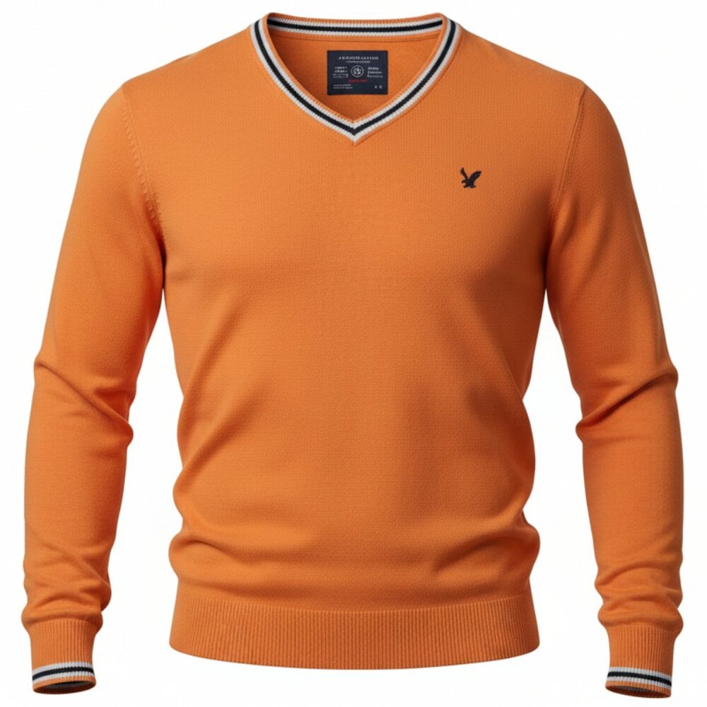 American Eagle Outfitters Sweater Orange Cotton Lightweight Knit Size Large